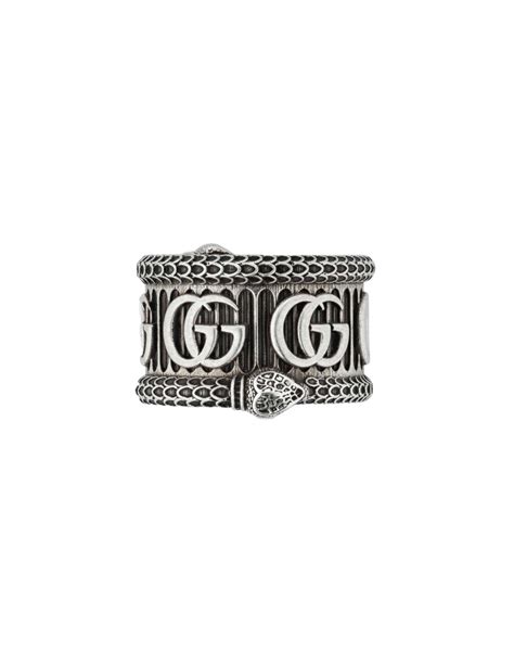 Anello Gucci Doppia G Argento stretto .